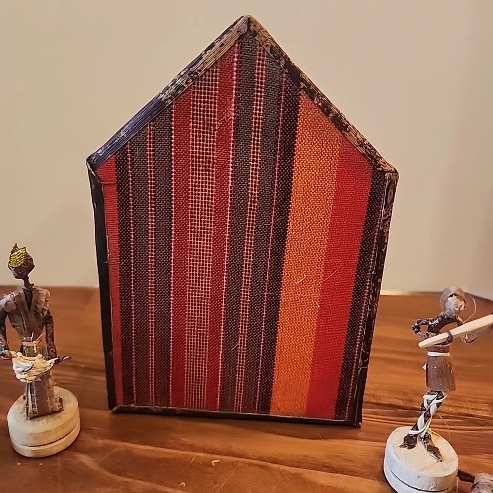 African Christmas Nativity Scene Banana Fiber Wood Unique Holiday Display Tribal